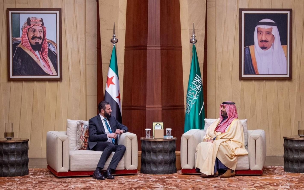 ولي العهد يتلقى اتصالاً هاتفياً من رئيس سورية