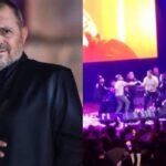 لحظة محرجة على المسرح.. معجبة تحتضن جورج وسوف في السويد