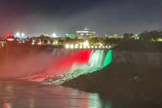 شلالات نياجرا تتزين بألوان العلم الأردني احتفالاً بعيد الاستقلال الـ79 شلالات نياجرا تتزين بألوان العلم الأردني احتفالاً بعيد الاستقلال الـ79