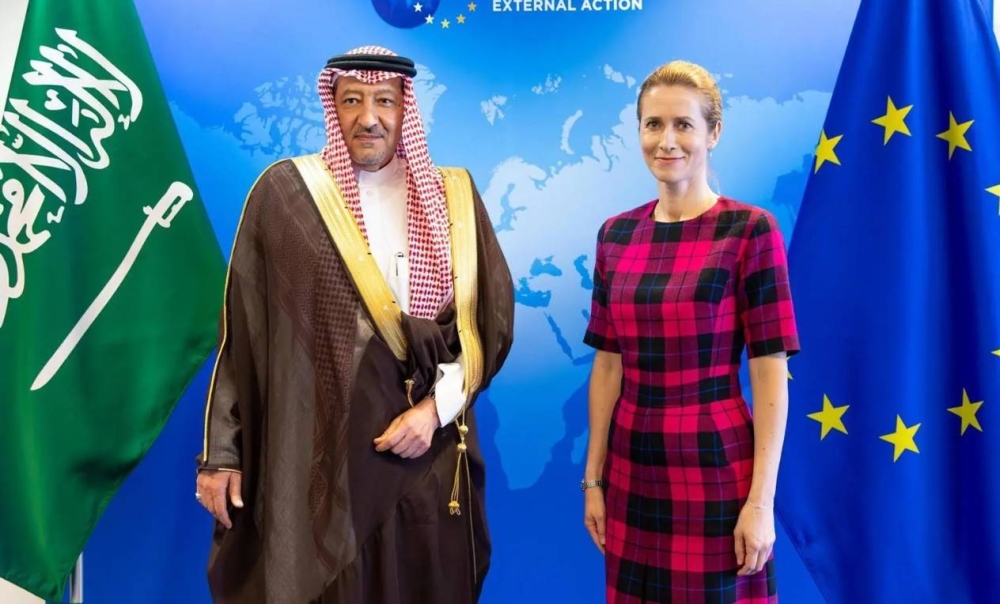 الخريجي يلتقي الممثلة العُليا للاتحاد الأوروبي والممثل الخاص للاتحاد الأوروبي لمنطقة الخليج