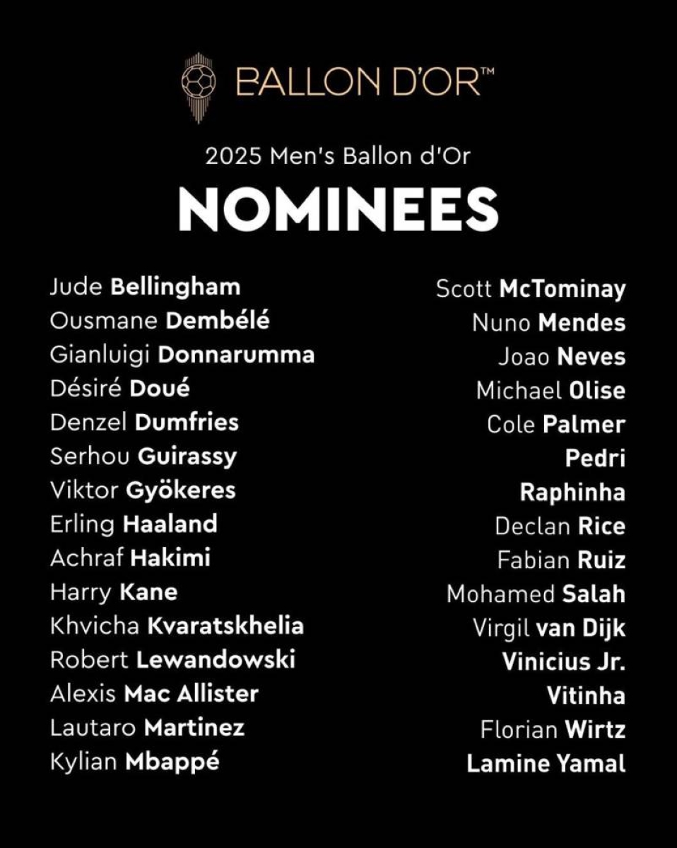 «BallonDor».. يامال وديمبيلي في المقدمة! «BallonDor».. يامال وديمبيلي في المقدمة!