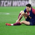 برشلونة يعلن إصابة ليفاندوفسكي وغيابه عن كأس «جوان غامبر»