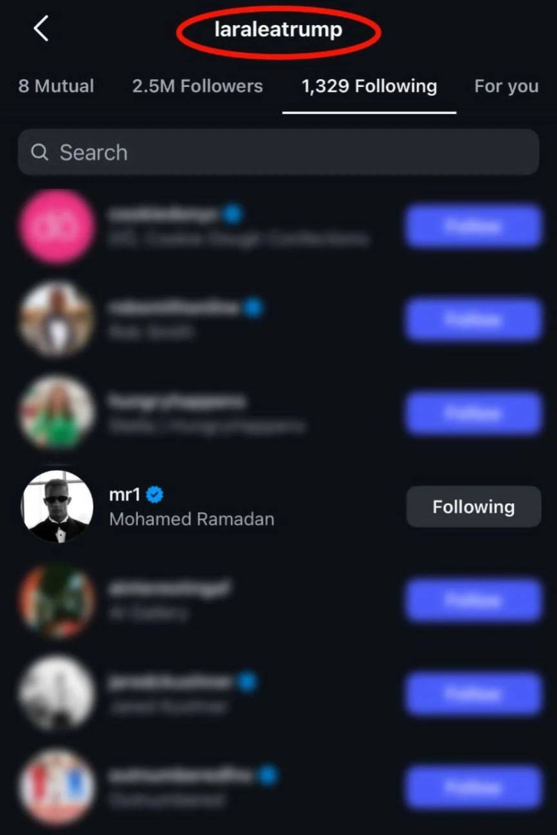 «بعد جدل صورتهما».. لارا ترمب تبدأ في متابعة محمد رمضان على «إنستغرام»