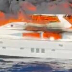 «دافنشي» يحترق.. أفخم يخوت العالم يتحول إلى رماد