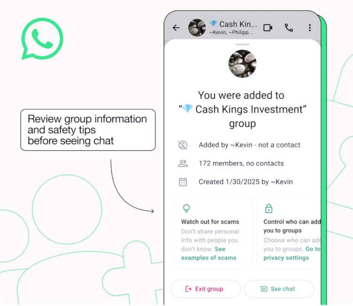 «واتساب» يحذّر من دعوات جماعية مشبوهة