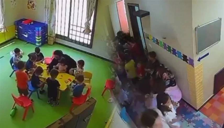 رهبة الانفجارات.. أطفال جنوب لبنان يعيشون لحظات رعب داخل الروضة رهبة الانفجارات.. أطفال جنوب لبنان يعيشون لحظات رعب داخل الروضة