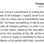 ماكرون: نؤيد جهود السلام في غزة وندعو «حماس» للإفراج الفوري عن الرهائن