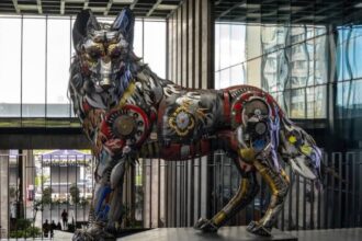 بقايا الدمار ترسم أسطورة.. تركيا تصنع تمثالاً عملاقاً من مخلفات أسلحة الحرب