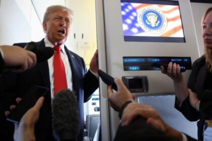 ترمب من «إير فورس وان»: لا شيء سيهدد وقف إطلاق النار في غزة