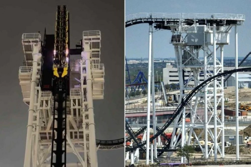 راكبان يعلقان على ارتفاع شاهق لمدة ساعة بعد تعطل لعبة أفعوانية