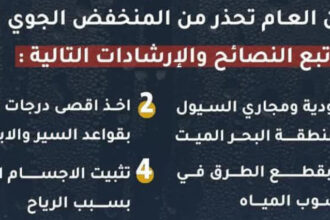 الأمن العام يحذر من المنخفض الجوي المتوقع في اليومين القادمين