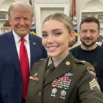 مجندة شقراء ترافق ترمب وتخدع الملايين.. ما حقيقة «جيسيكا فوستر»؟