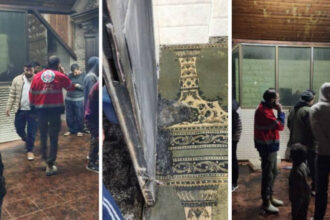 مستوطنون يحرقون مسجدا في قرية دوما جنوبي نابلس​ 