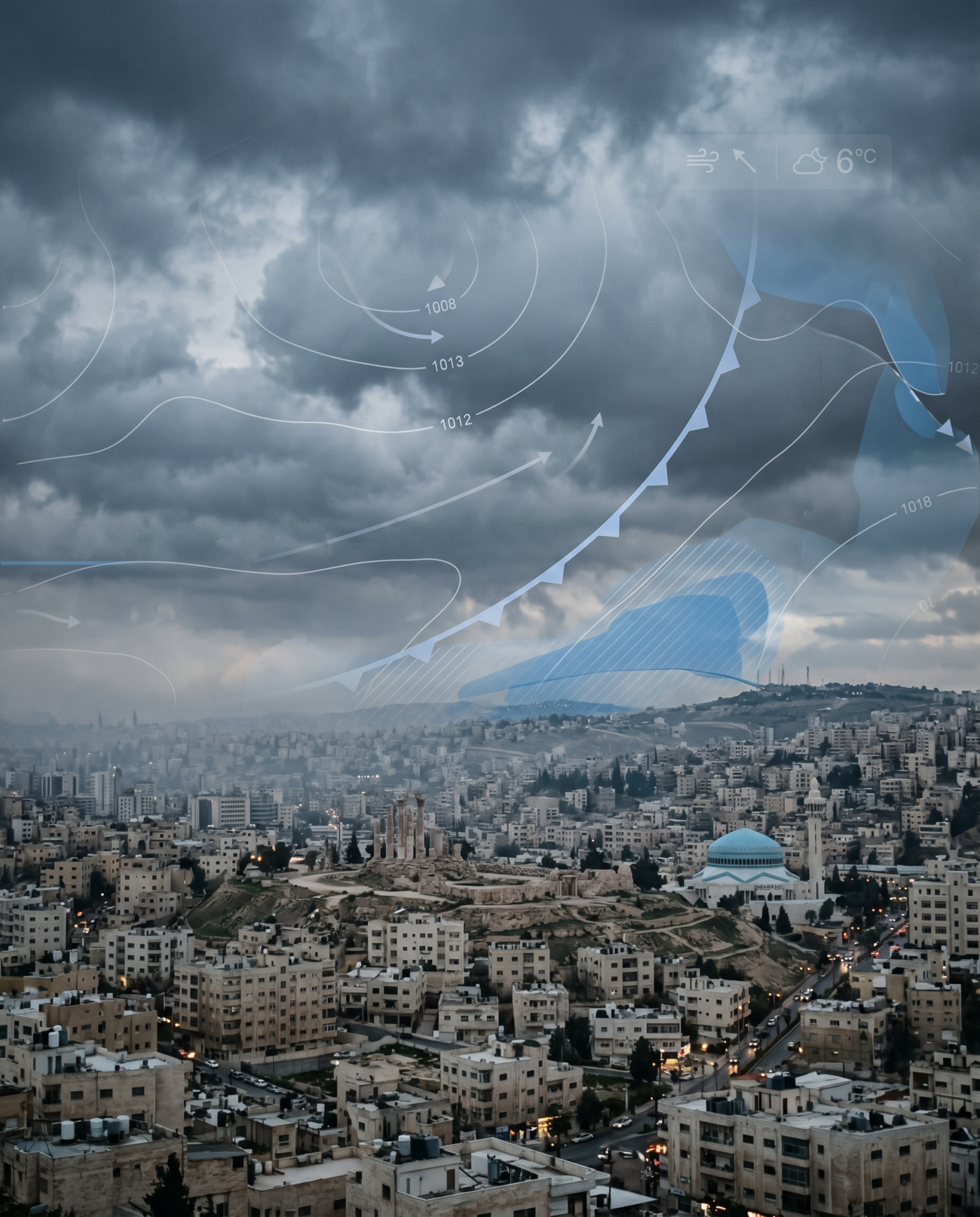 الأجواء تنقلب مطلع الأسبوع في الأردن .. انخفاض ملموس على الحرارة وفرص أمطار محلية