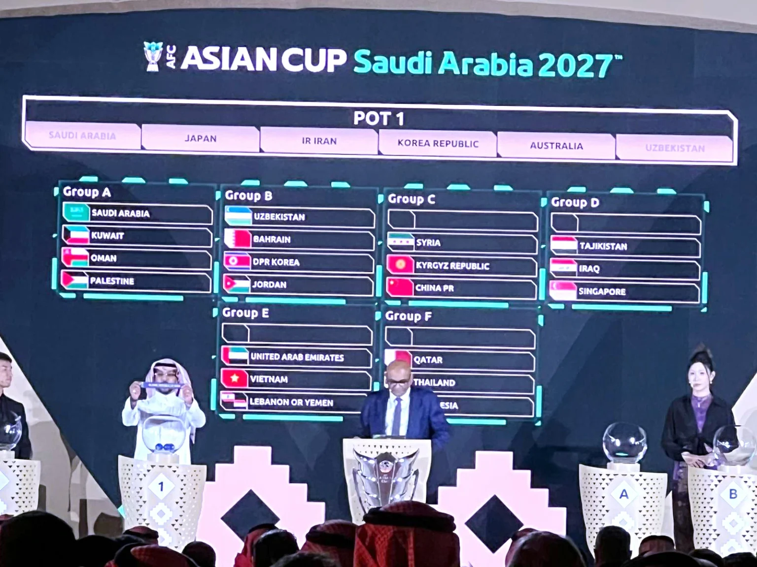 المنتخب السعودي يفتتح مشواره الآسيوي بنظيره الفلسطيني ويختتمه بالكويتي