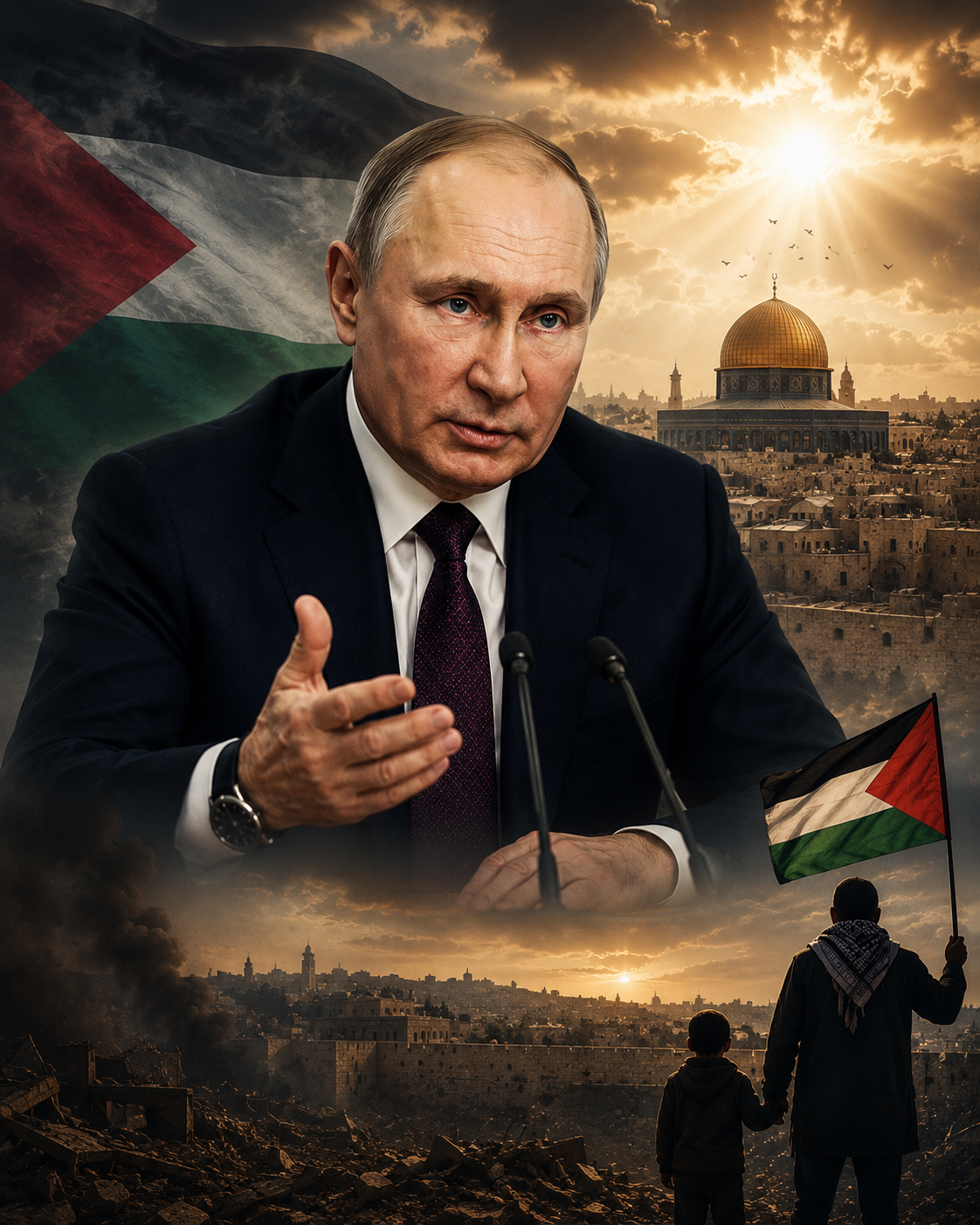 بوتين: من المستحيل حل أزمة الشرق الأوسط دون إقامة دولة فلسطينية عاصمتها القدس الشرقية
