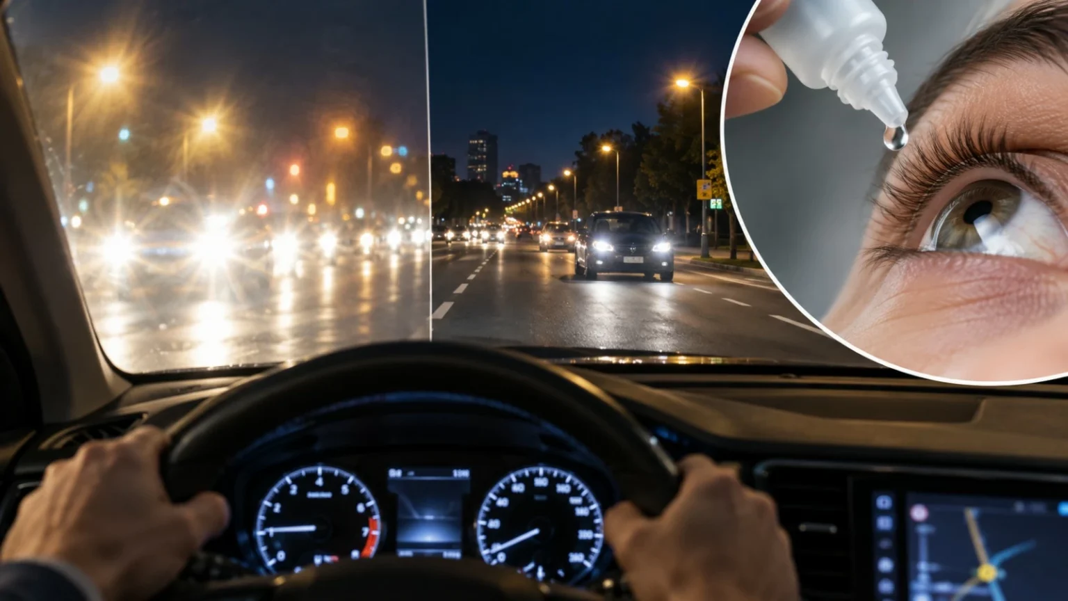 قطرات عين تجريبية قد تحسن الرؤية أثناء القيادة ليلاً